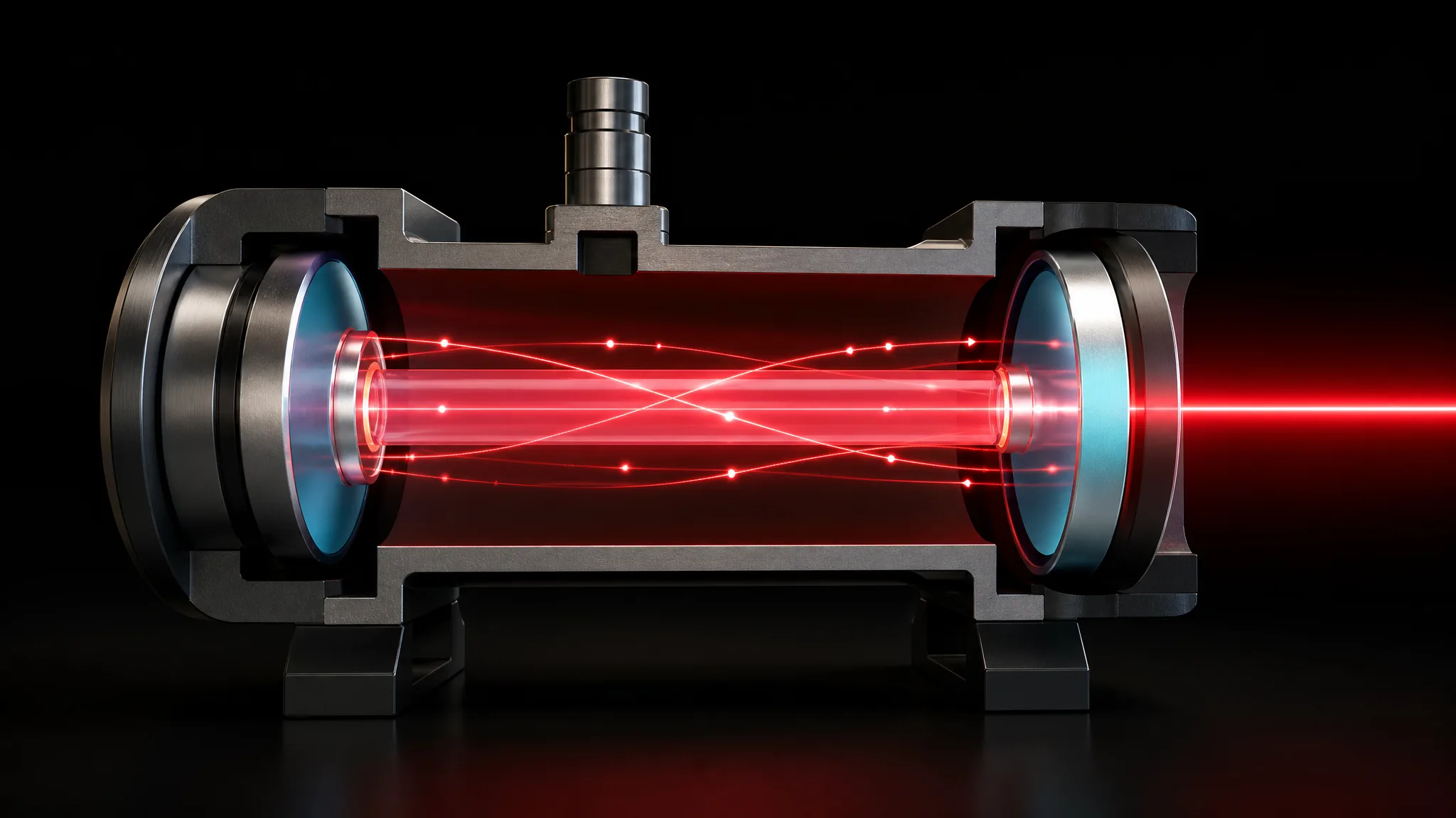 Por que a luz de um laser não se espalha como a de uma lâmpada? Ilustração gerada por IA.