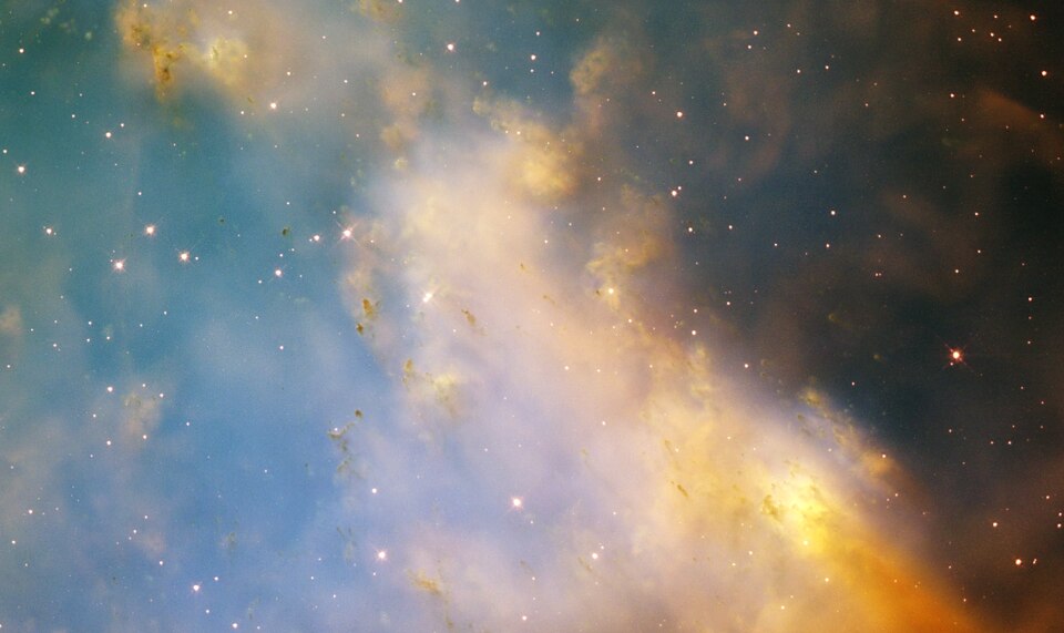 An aging star's last hurrah is creating a flurry of glowing knots of gas that appear to be streaking through space in this close-up image of the Dumbbell Nebula, taken with NASA/ESA Hubble Space Telescope.The Dumbbell, a nearby planetary nebula residing more than 1,200 light-years away, is the result of an old star that has shed its outer layers in a glowing display of colour. The nebula, also known as Messier 27 (M27), was the first planetary nebula ever discovered. French astronomer Charles Me