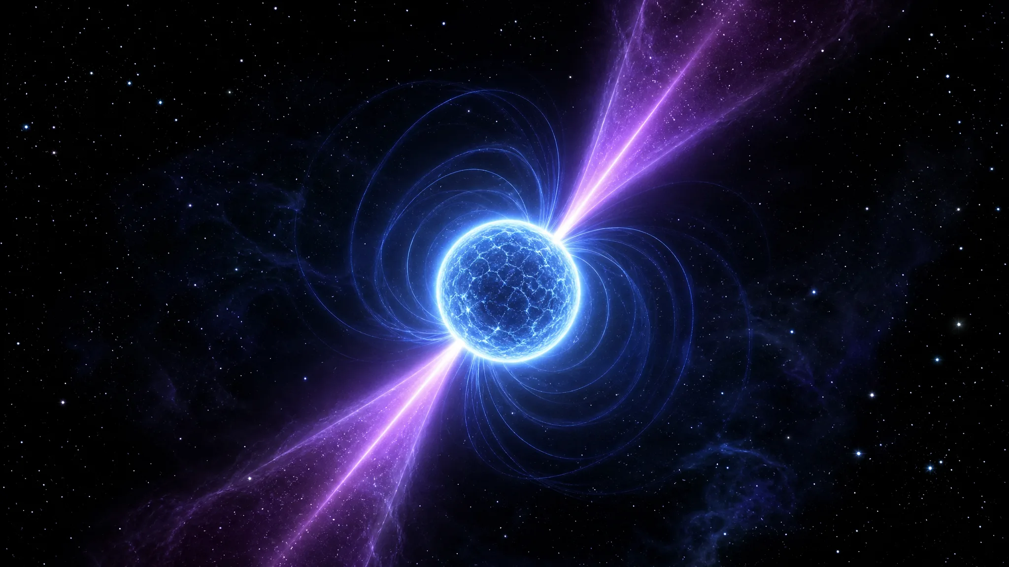 Por que um pulsar parece piscar como um farol no espaço? Ilustração gerada por IA.