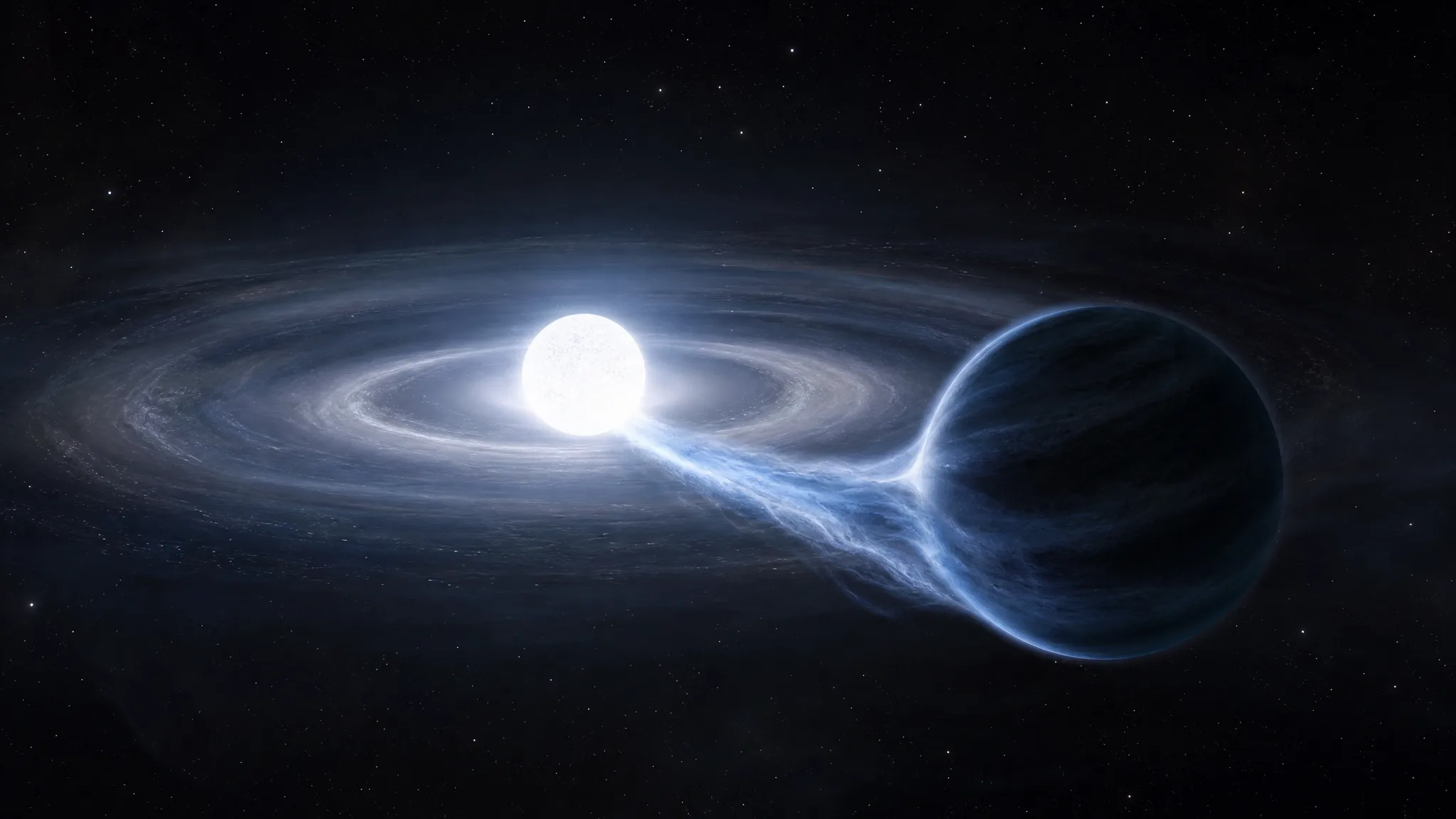 Hubble encontra pistas de um planeta formado após a morte de sua estrela Ilustração gerada por IA.
