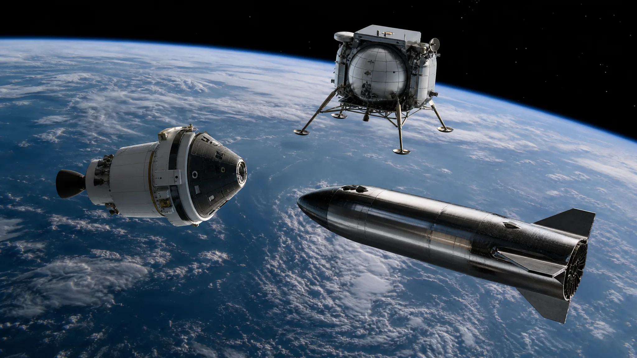 Artemis III muda de rota para testar dois pousadores antes da Lua Ilustração gerada por IA.
