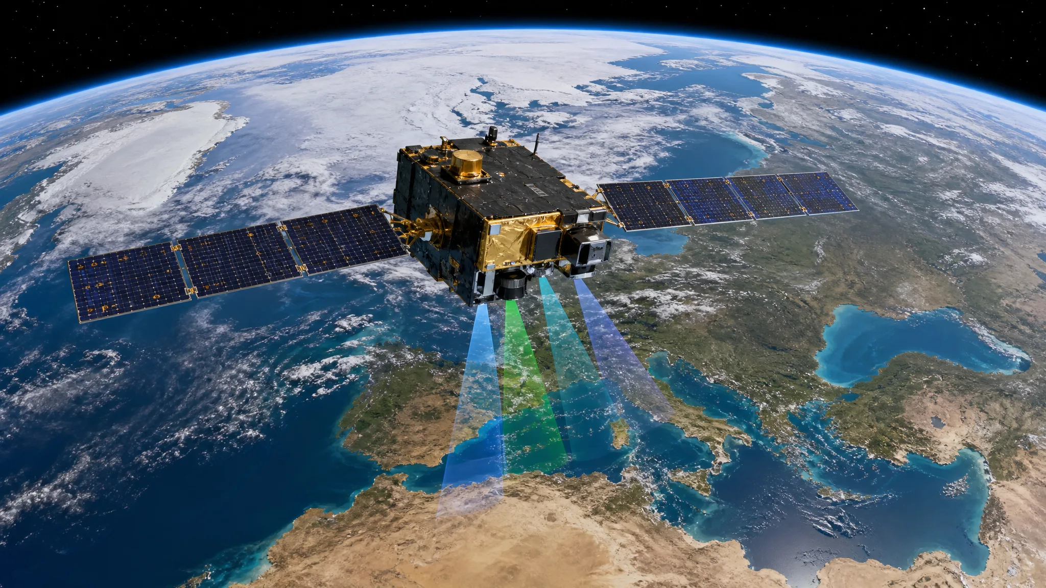 Sentinel-3C envia suas primeiras imagens e medições da Terra Ilustração gerada por IA.