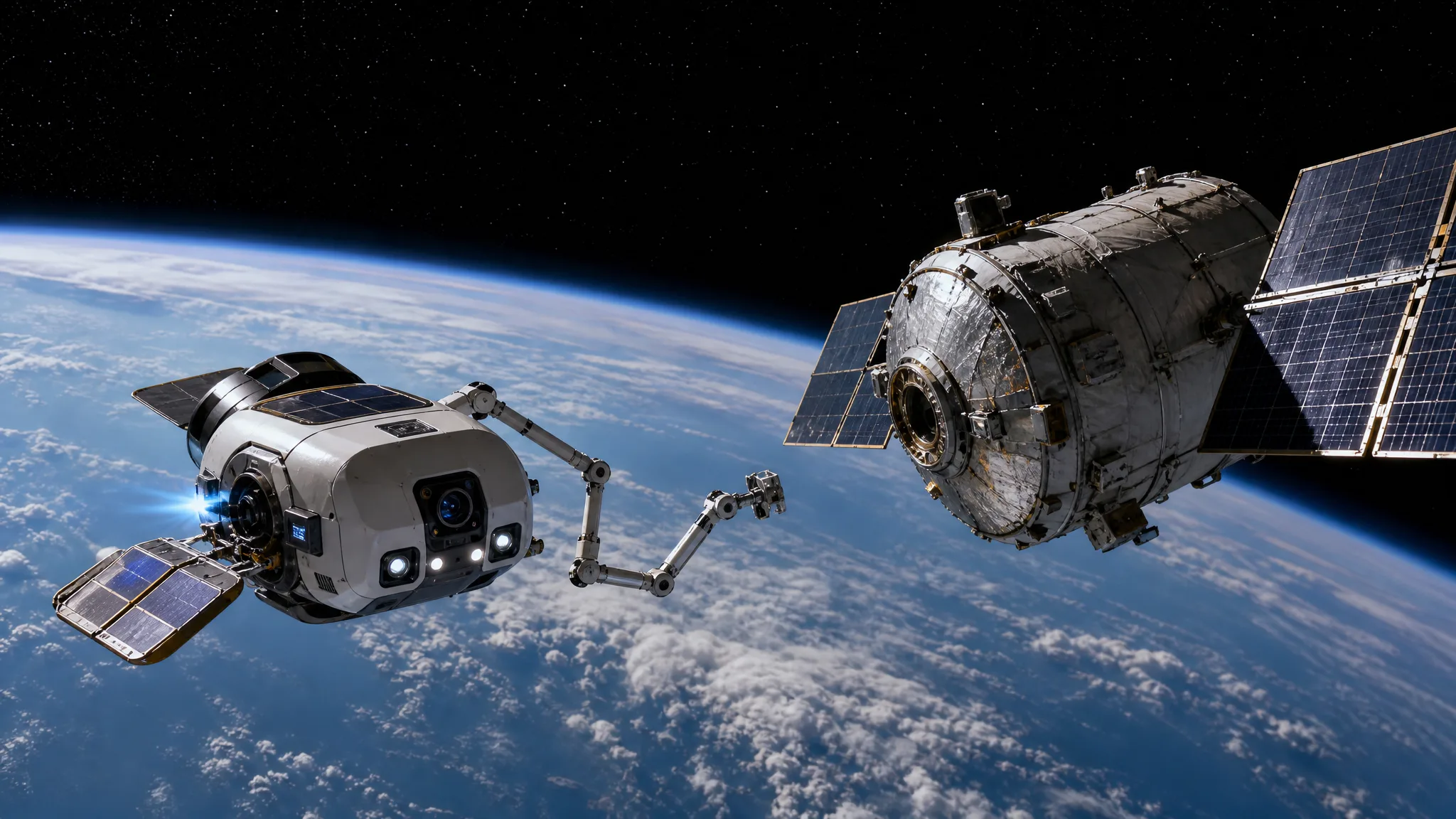 Missão SSPICY inicia teste de inspeção autônoma de satélites inativos Ilustração gerada por IA.