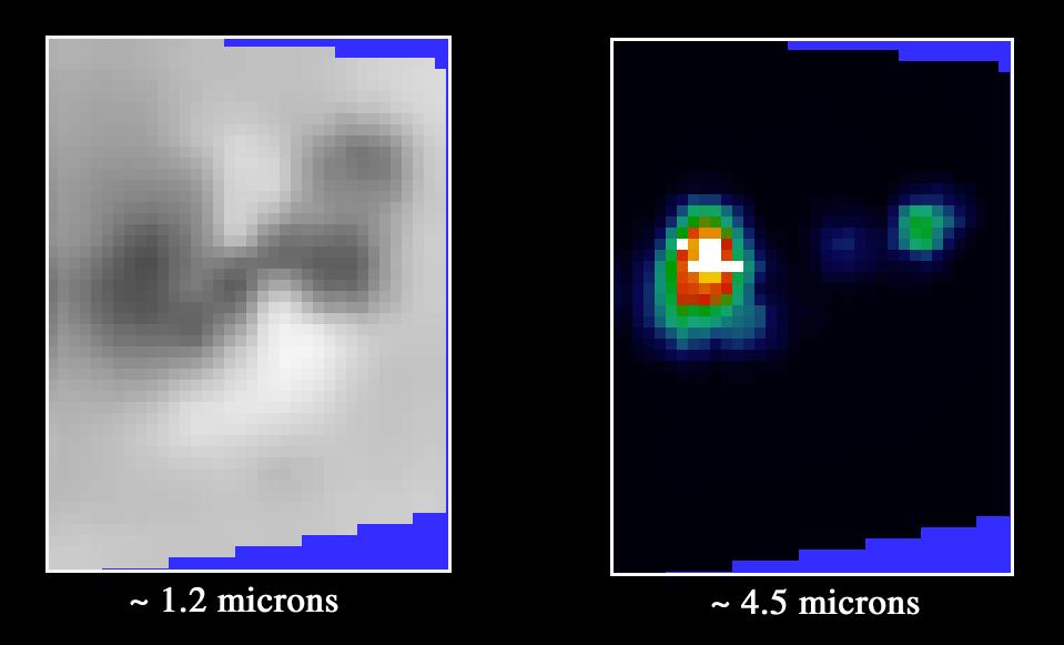 The active volcano Prometheus on Jupiter moon Io was imaged by NASA Galileo spacecraft during the close flyby of Io on Oct.10, 1999. The spectrometer can detect active volcanoes on Io by measuring their heat in the near-infrared wavelengths.