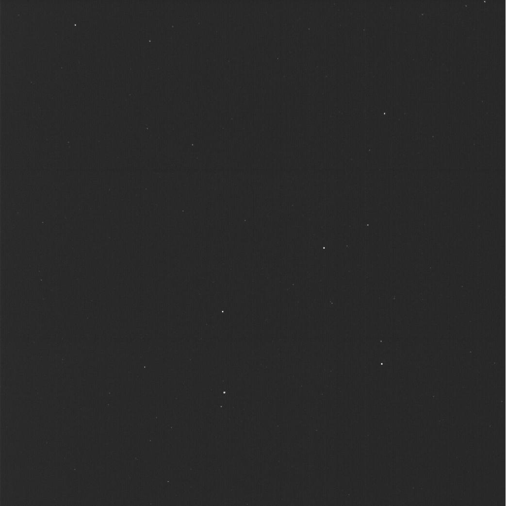 This mosaic of a star field was made from three images captured Dec. 4, 2024, by star tracker cameras aboard NASA's Europa Clipper spacecraft.