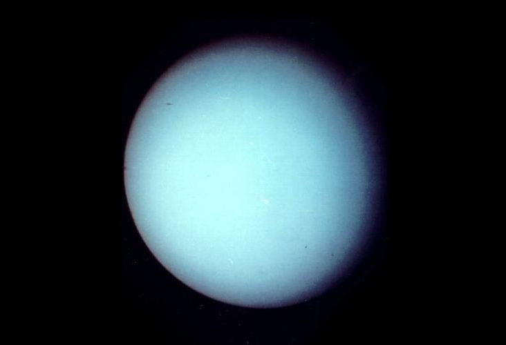 Uranus imaged by Voyager 2 in 1986