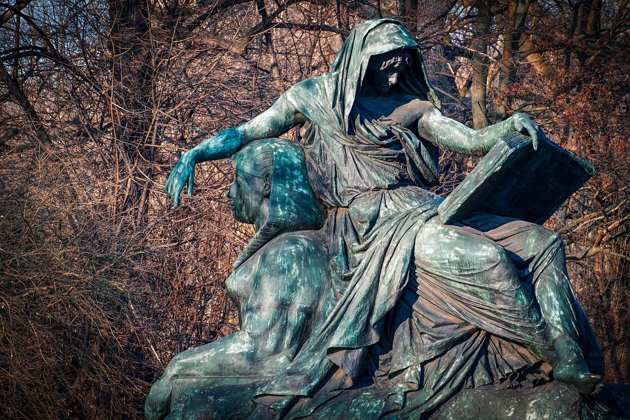 escultura, estátua, esfinge, bronze