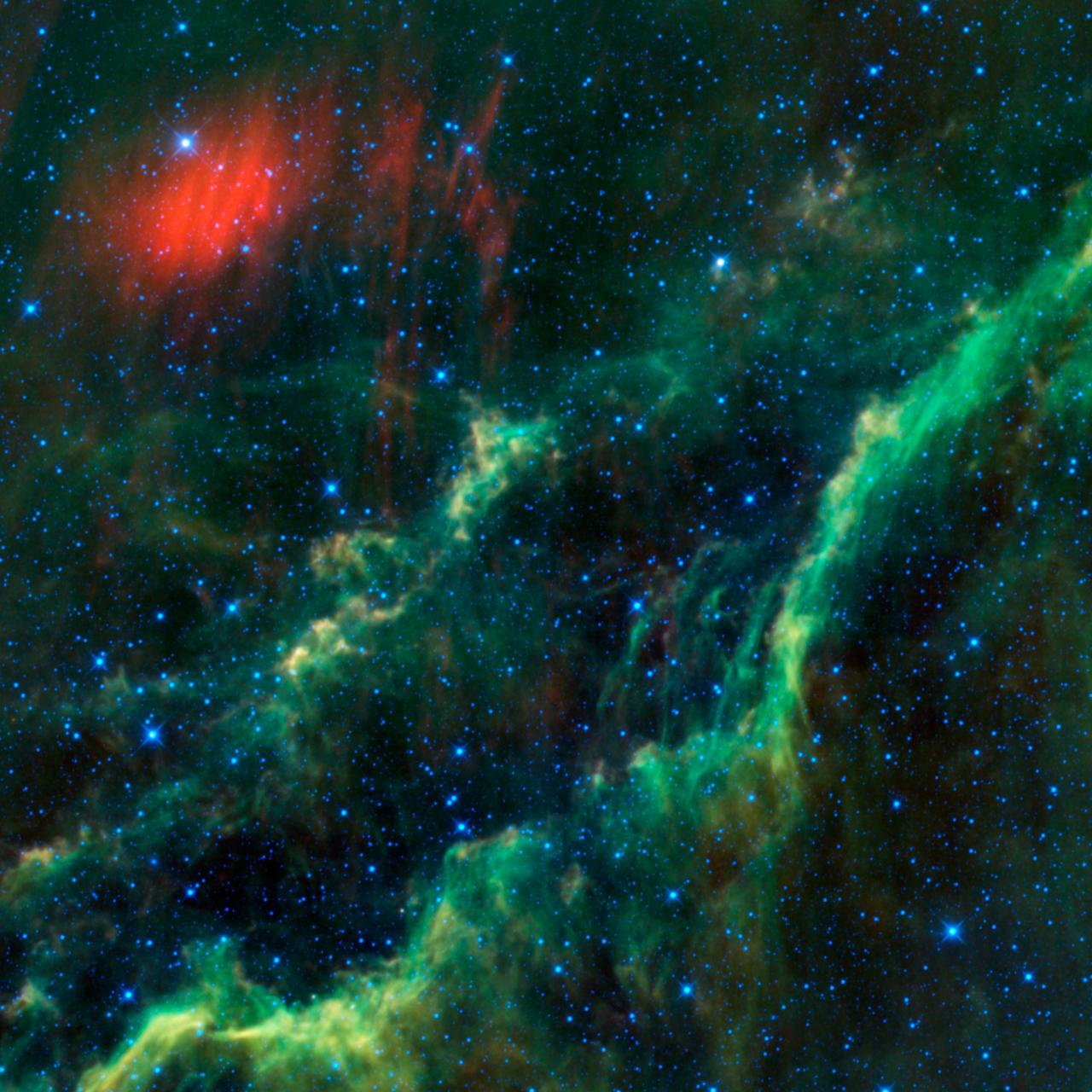 This infrared image from NASA Wide-field Infrared Survey Explorer features one of the bright stars in the constellation Perseus, named Menkhib, along with a large star forming cloud commonly called the California Nebula.